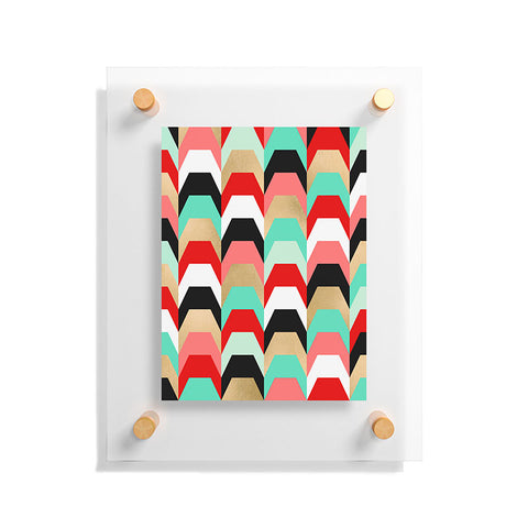 Elisabeth Fredriksson Stacks of Red and Turquoise Floating Acrylic Print