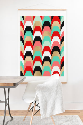 Elisabeth Fredriksson Stacks of Red and Turquoise Art Print And Hanger