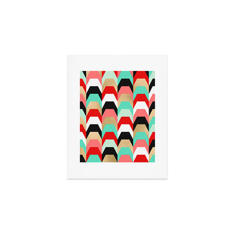 Elisabeth Fredriksson Stacks of Red and Turquoise Art Print