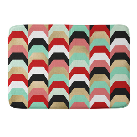 Elisabeth Fredriksson Stacks of Red and Turquoise Memory Foam Bath Mat