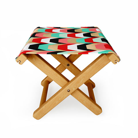 Elisabeth Fredriksson Stacks of Red and Turquoise Folding Stool