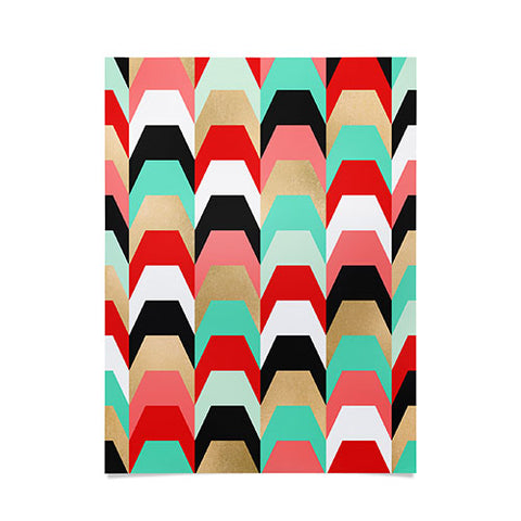 Elisabeth Fredriksson Stacks of Red and Turquoise Poster