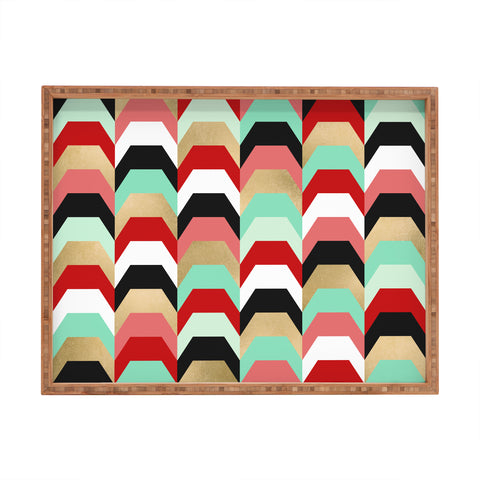 Elisabeth Fredriksson Stacks of Red and Turquoise Rectangular Tray