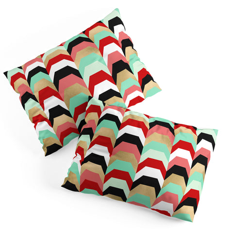 Elisabeth Fredriksson Stacks of Red and Turquoise Pillow Shams