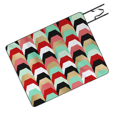 Elisabeth Fredriksson Stacks of Red and Turquoise Picnic Blanket