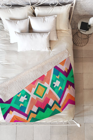 Elisabeth Fredriksson Summer Peaks Pattern Fleece Throw Blanket