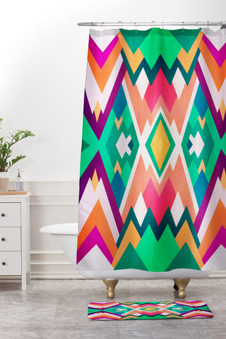 Elisabeth Fredriksson Summer Peaks Pattern Shower Curtain And Mat