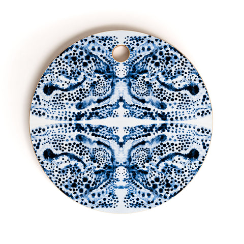 Elisabeth Fredriksson Symmetric Dream Blue Cutting Board Round