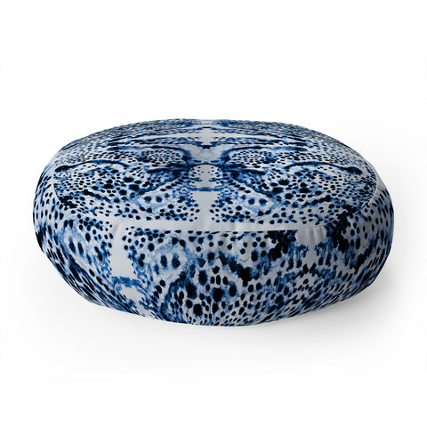 Elisabeth Fredriksson Symmetric Dream Blue Floor Pillow Round