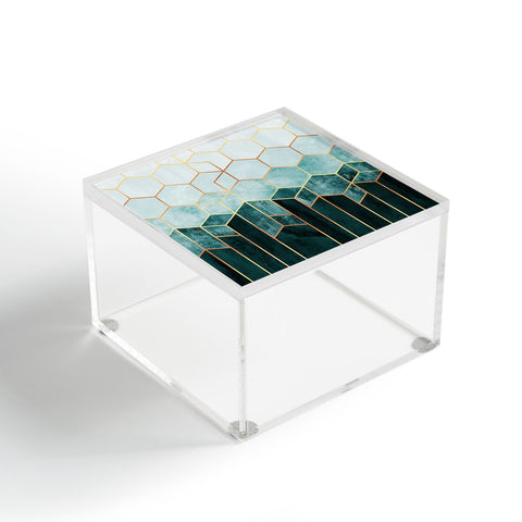 Elisabeth Fredriksson Teal Hexagons Acrylic Box