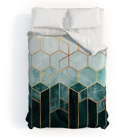Elisabeth Fredriksson Teal Hexagons Comforter