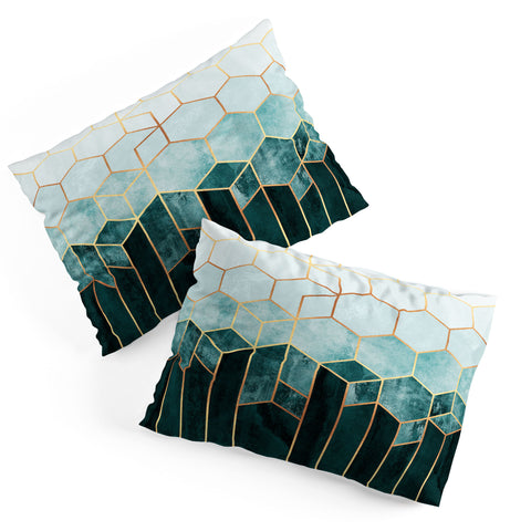 Elisabeth Fredriksson Teal Hexagons Pillow Shams