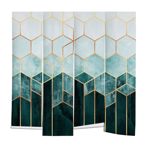 Elisabeth Fredriksson Teal Hexagons Wall Mural