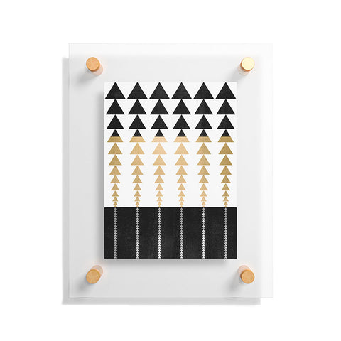 Elisabeth Fredriksson Triangles In Gold Floating Acrylic Print