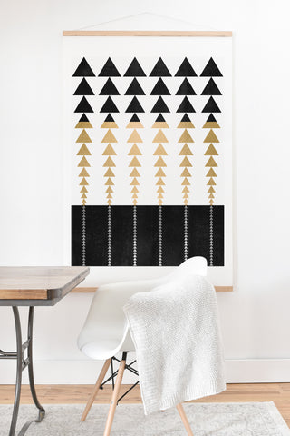 Elisabeth Fredriksson Triangles In Gold Art Print And Hanger