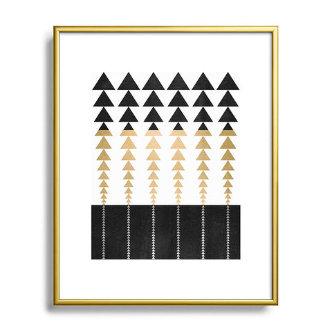 Elisabeth Fredriksson Triangles In Gold Metal Framed Art Print