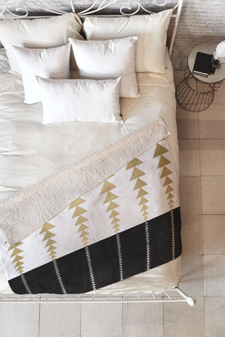 Elisabeth Fredriksson Triangles In Gold Fleece Throw Blanket