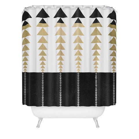 Elisabeth Fredriksson Triangles In Gold Shower Curtain
