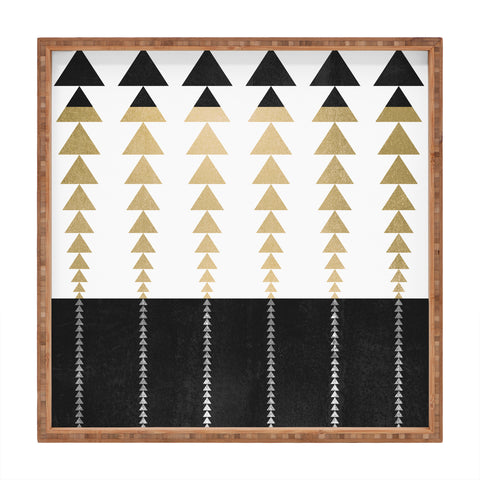 Elisabeth Fredriksson Triangles In Gold Square Tray
