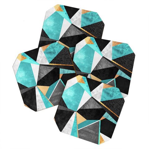 Elisabeth Fredriksson Turquoise Geometry Coaster Set