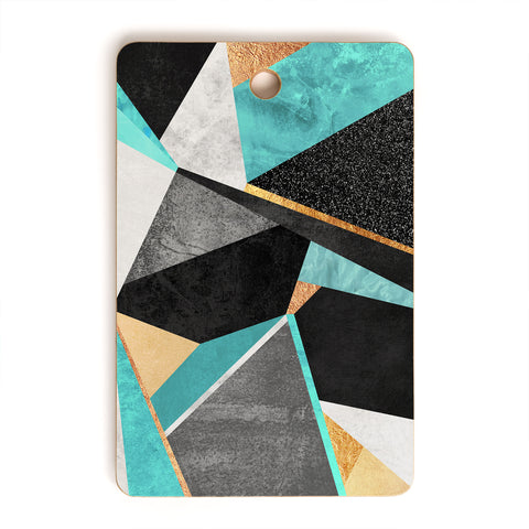 Elisabeth Fredriksson Turquoise Geometry Cutting Board Rectangle
