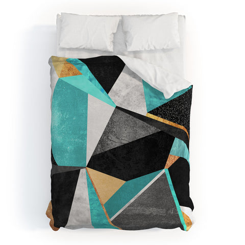 Elisabeth Fredriksson Turquoise Geometry Duvet Cover