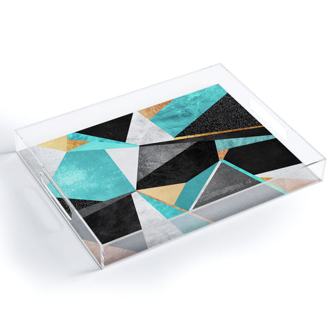 Elisabeth Fredriksson Turquoise Geometry Acrylic Tray