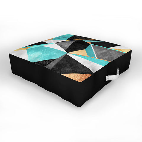 Elisabeth Fredriksson Turquoise Geometry Outdoor Floor Cushion