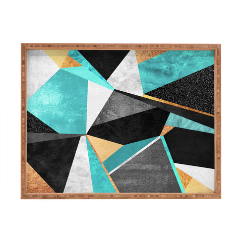 Elisabeth Fredriksson Turquoise Geometry Rectangular Tray