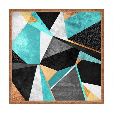Elisabeth Fredriksson Turquoise Geometry Square Tray