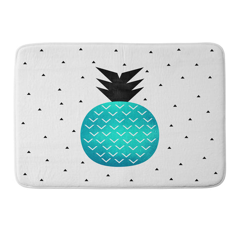 Elisabeth Fredriksson Turquoise Pineapple Memory Foam Bath Mat