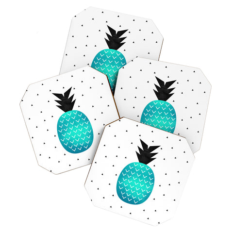 Elisabeth Fredriksson Turquoise Pineapple Coaster Set
