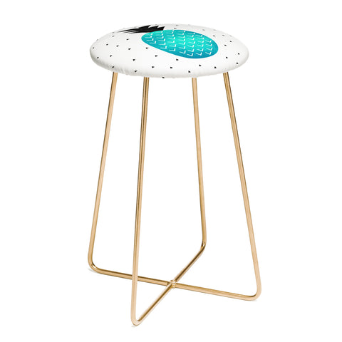 Elisabeth Fredriksson Turquoise Pineapple Counter Stool