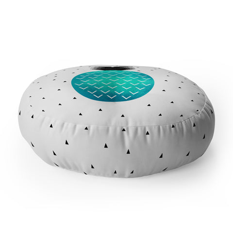 Elisabeth Fredriksson Turquoise Pineapple Floor Pillow Round