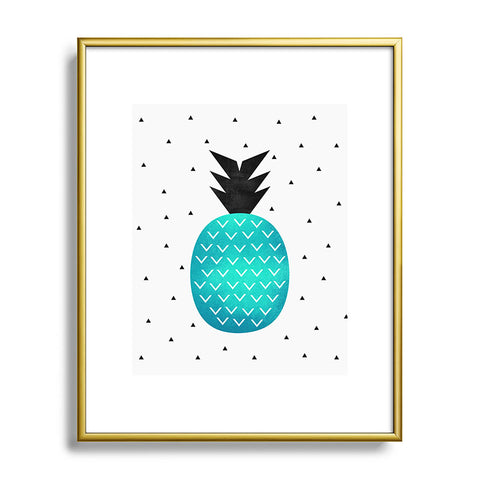 Elisabeth Fredriksson Turquoise Pineapple Metal Framed Art Print