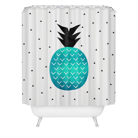 Elisabeth Fredriksson Turquoise Pineapple Shower Curtain
