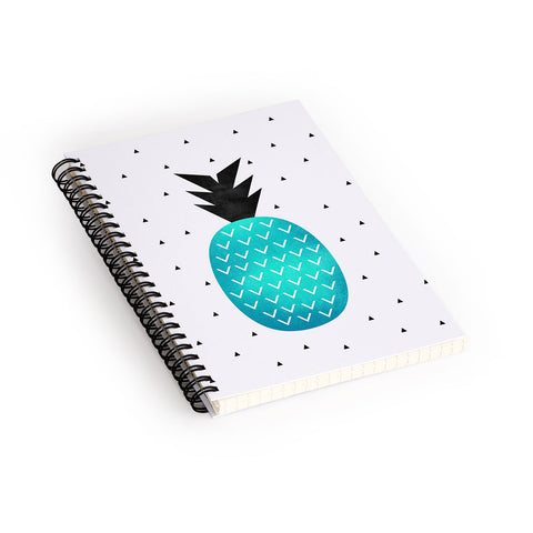 Elisabeth Fredriksson Turquoise Pineapple Spiral Notebook