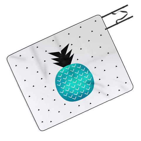 Elisabeth Fredriksson Turquoise Pineapple Picnic Blanket