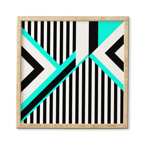 Elisabeth Fredriksson Turquoise Stripe Combination Framed Wall Art