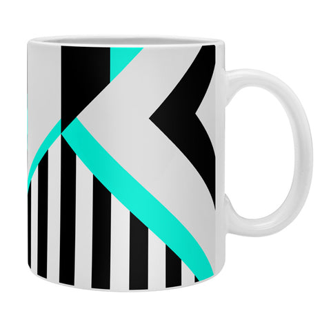 Elisabeth Fredriksson Turquoise Stripe Combination Coffee Mug