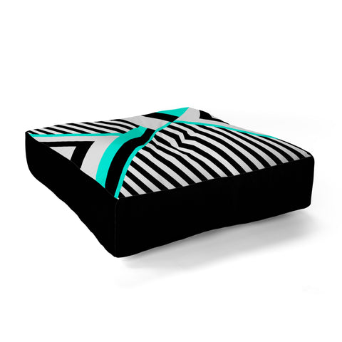 Elisabeth Fredriksson Turquoise Stripe Combination Floor Pillow Square