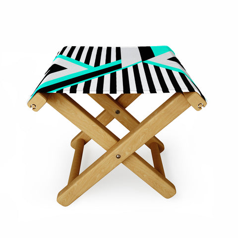 Elisabeth Fredriksson Turquoise Stripe Combination Folding Stool