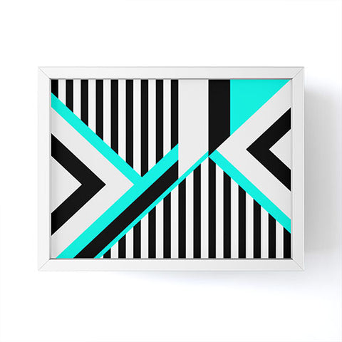 Elisabeth Fredriksson Turquoise Stripe Combination Framed Mini Art Print