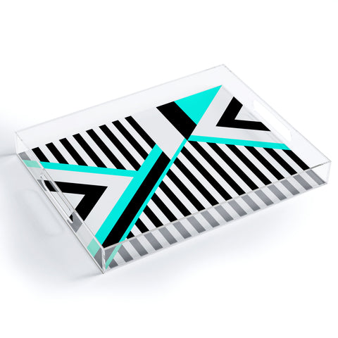 Elisabeth Fredriksson Turquoise Stripe Combination Acrylic Tray