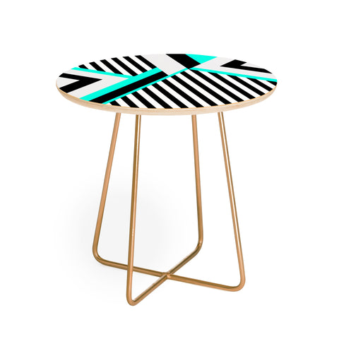 Elisabeth Fredriksson Turquoise Stripe Combination Round Side Table