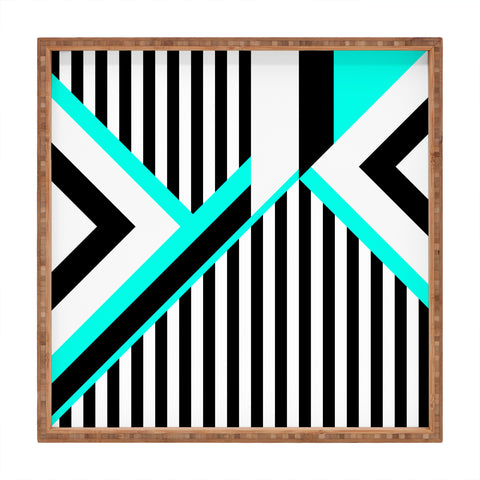 Elisabeth Fredriksson Turquoise Stripe Combination Square Tray