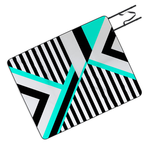 Elisabeth Fredriksson Turquoise Stripe Combination Picnic Blanket
