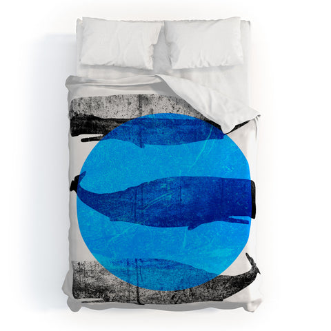 Elisabeth Fredriksson Whales Duvet Cover