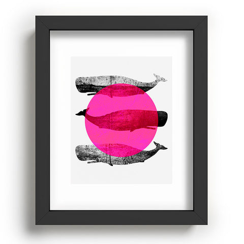 Elisabeth Fredriksson Whales Pink Recessed Framing Rectangle