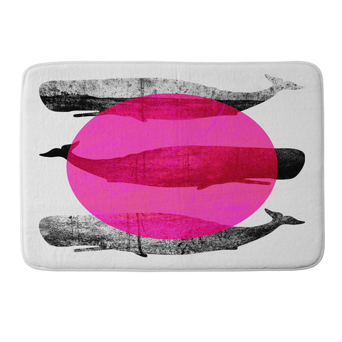 Elisabeth Fredriksson Whales Pink Memory Foam Bath Mat